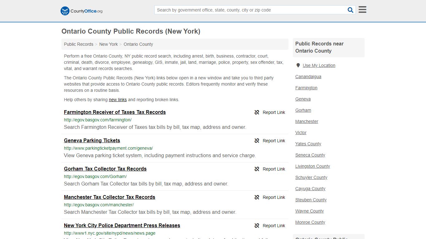 Public Records - Ontario County, NY (Business, Criminal ...